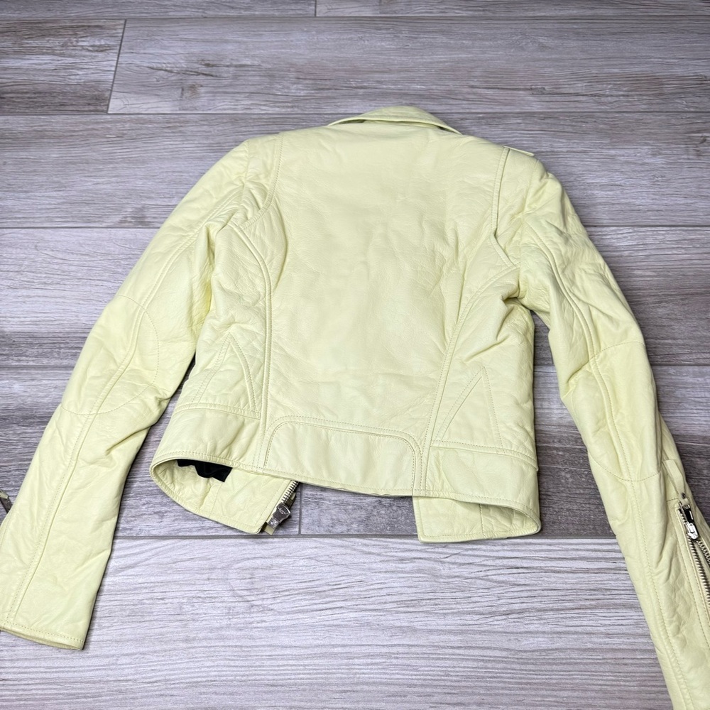 BALENCIAGA Neon Leather Moto Jacket Size 36 - Picture 10 of 13